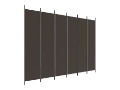 Mampara divisoria 6 paneles Marrón 300x220 cm Tela