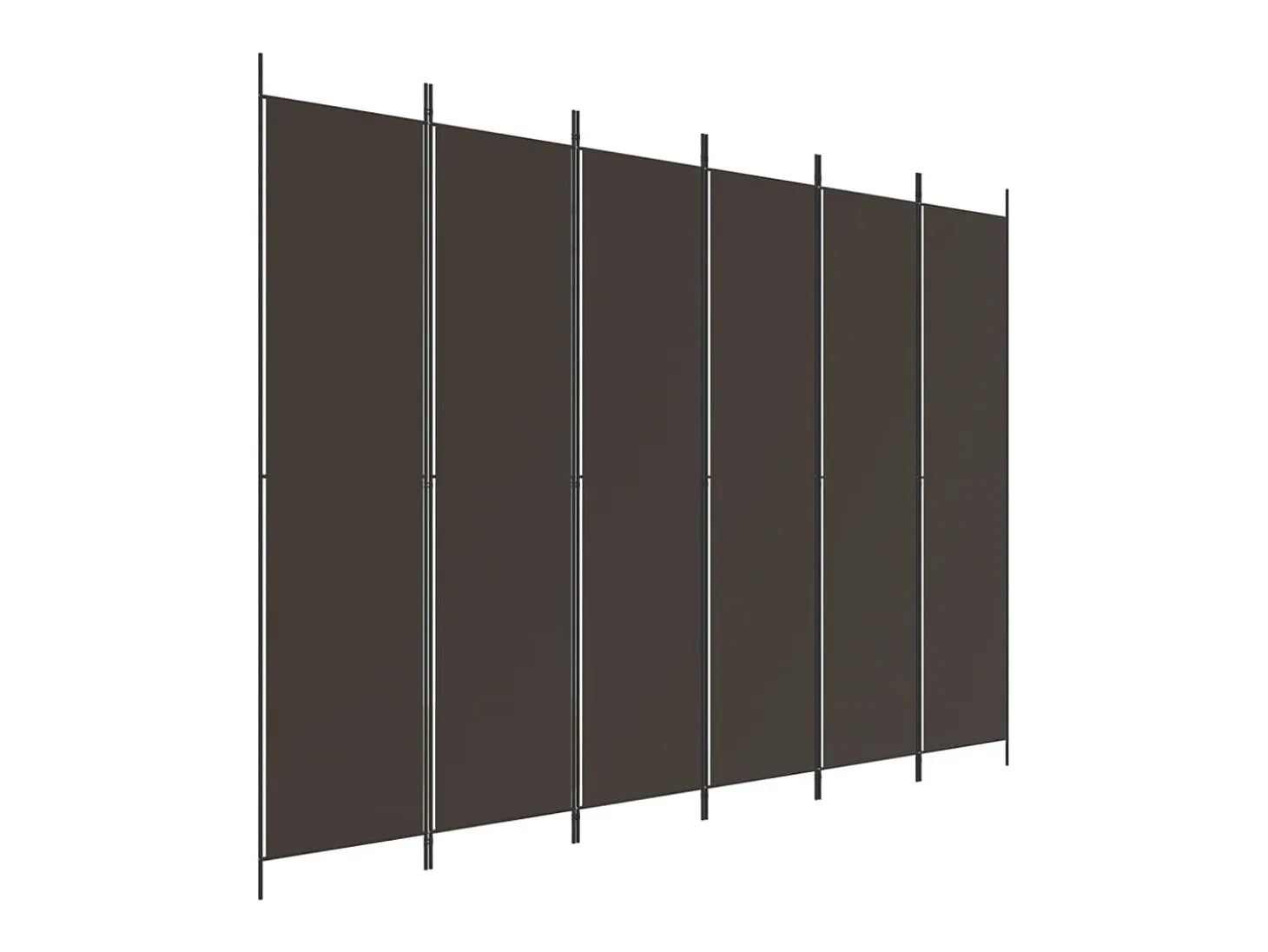 Mampara divisoria 6 paneles Marrón 300x220 cm Tela