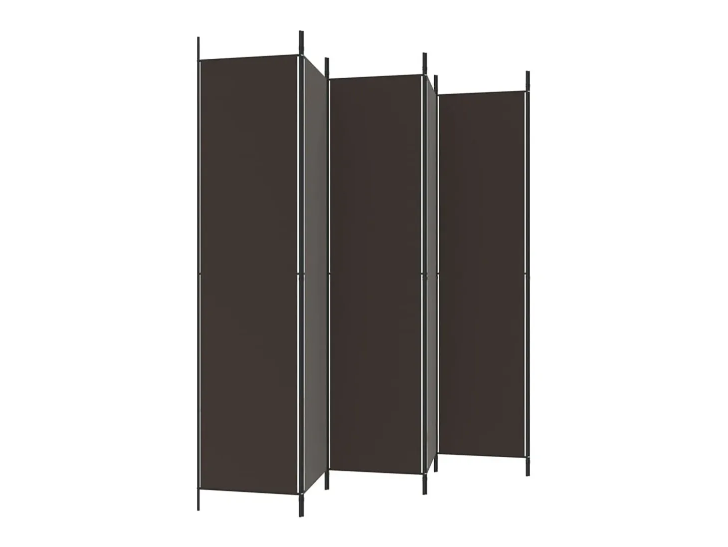 Mampara divisoria 6 paneles Marrón 300x220 cm Tela