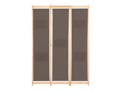 Mampara divisoria de 3 paneles Marrón 120x170x4 cm Tela