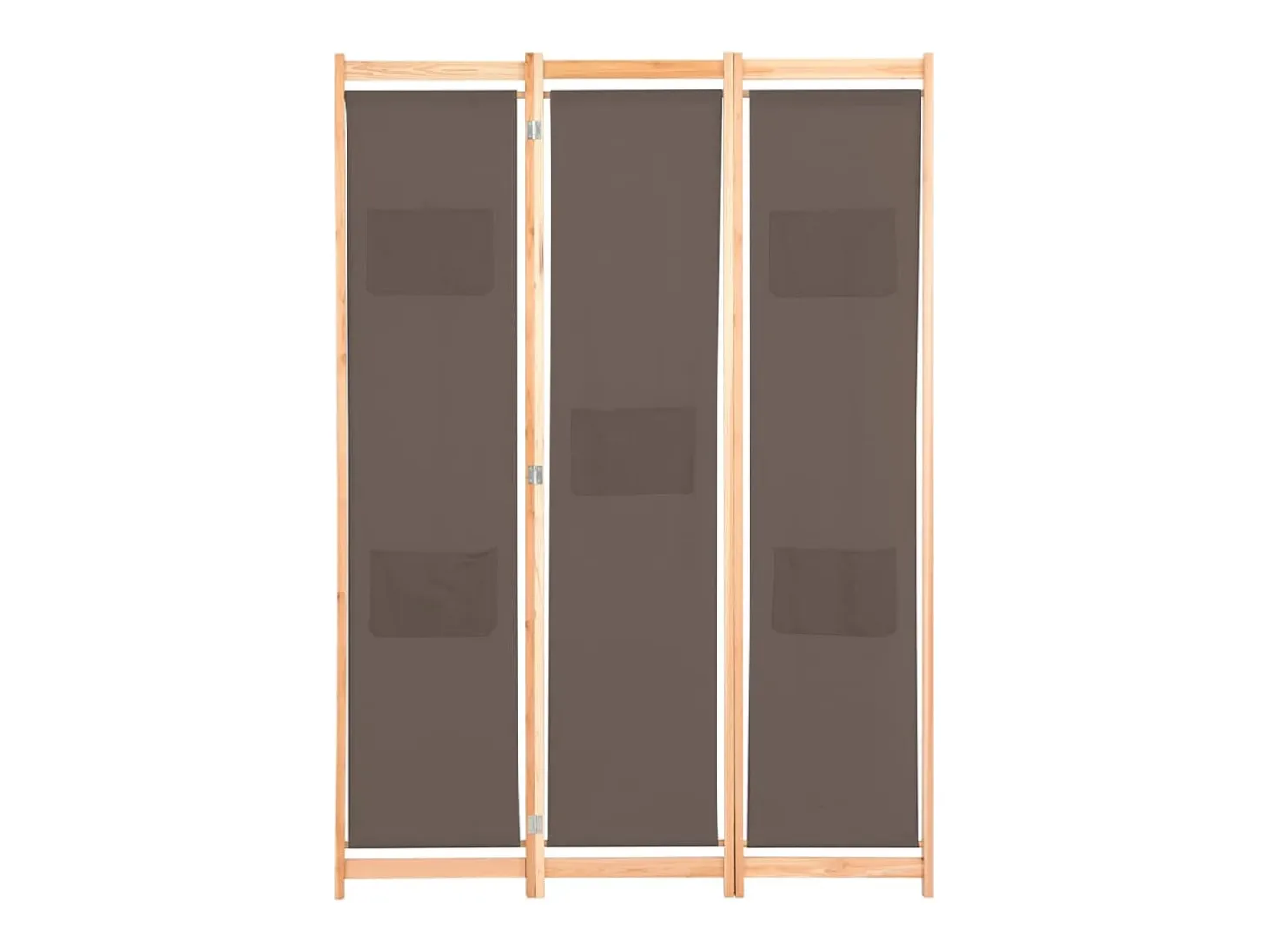 Mampara divisoria de 3 paneles Marrón 120x170x4 cm Tela
