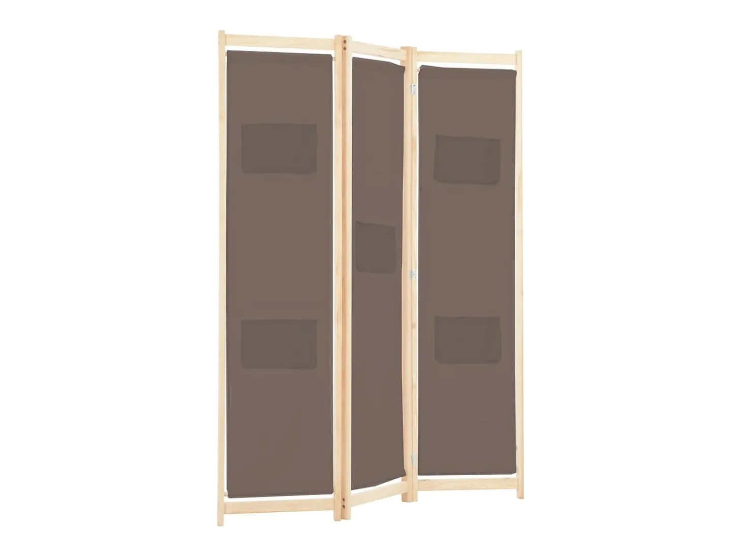 Mampara divisoria de 3 paneles Marrón 120x170x4 cm Tela
