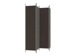 Mampara divisoria de 4 paneles Marrón 200x220 cm Tela