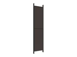 Mampara divisoria de 5 paneles Marrón 250x220 cm Tela