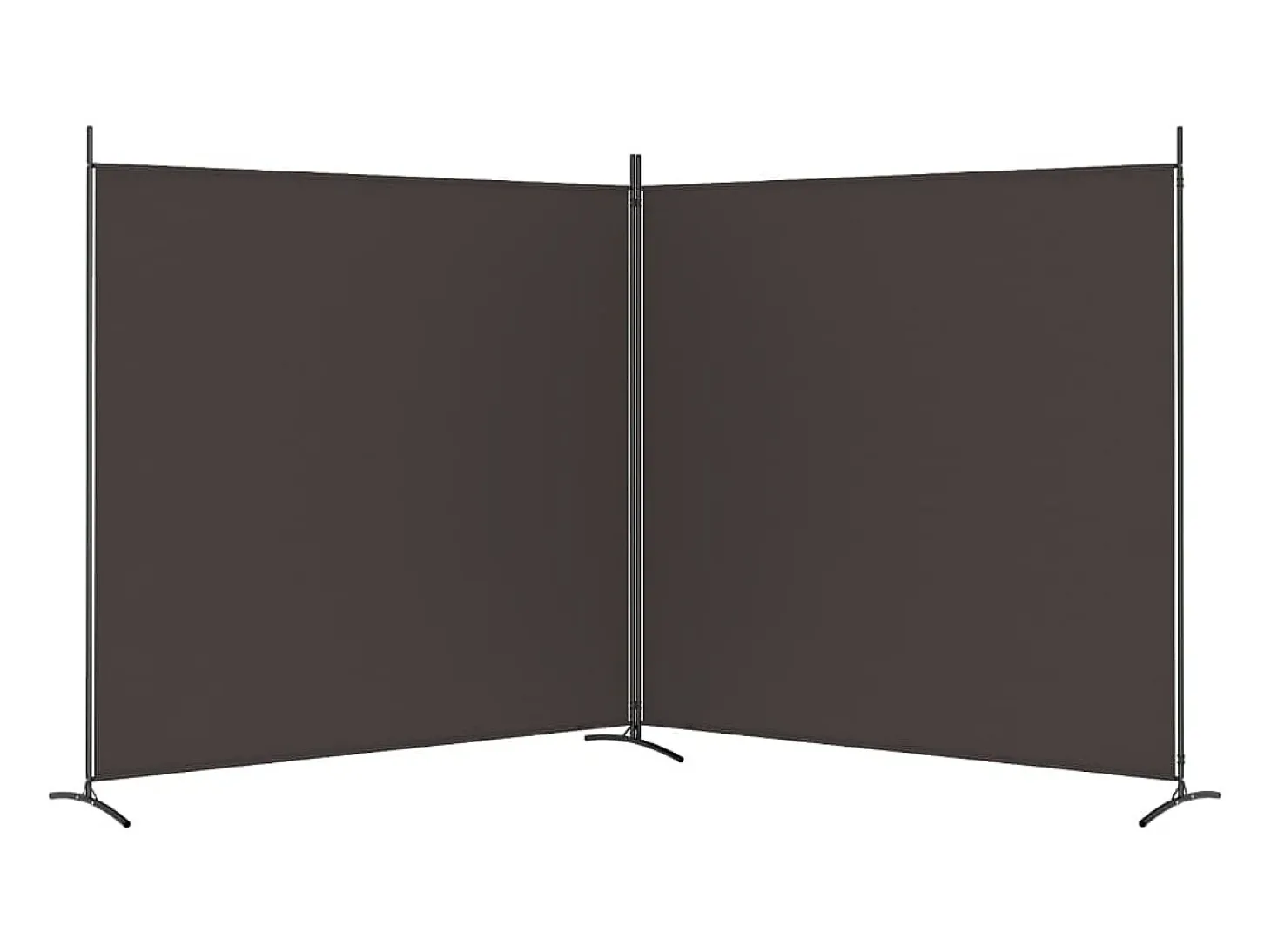 Mampara divisoria de 2 paneles Marrón 348x180 cm Tela