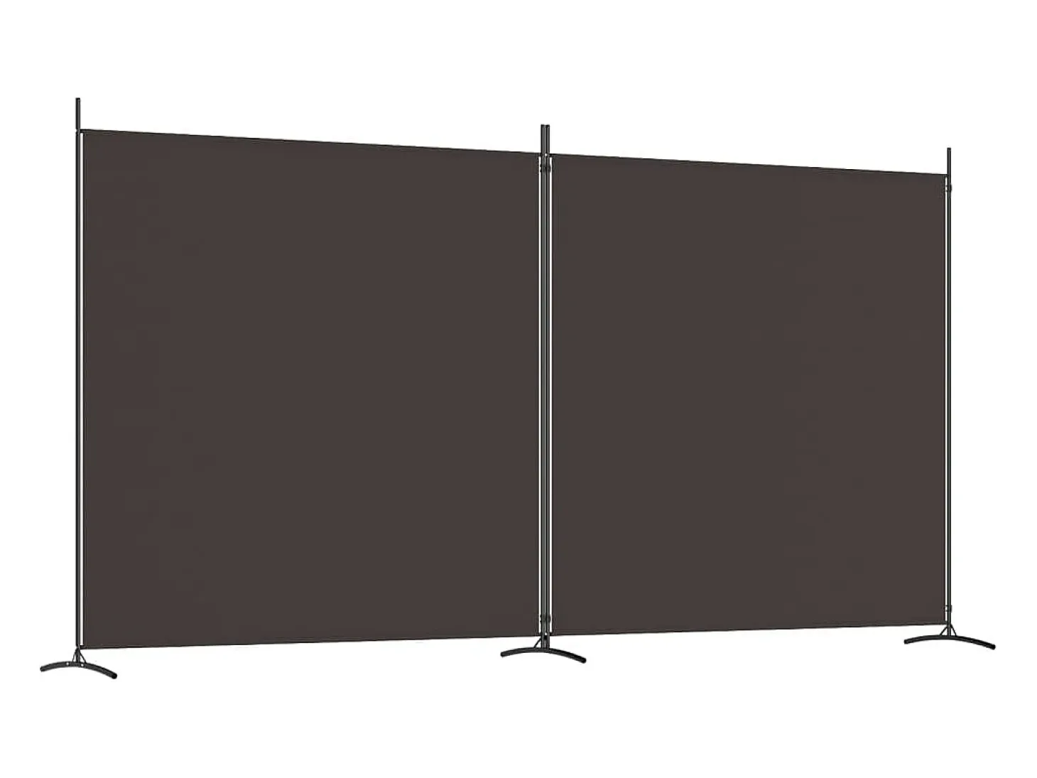 Mampara divisoria de 2 paneles Marrón 348x180 cm Tela