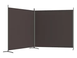 Mampara divisoria de 2 paneles Marrón 348x180 cm Tela