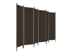Mampara divisoria de 6 paneles Marrón 300x180 cm