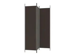 Mampara divisoria de 3 paneles Marrón 150x200 cm Tela