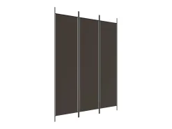 Mampara divisoria de 3 paneles Marrón 150x200 cm Tela