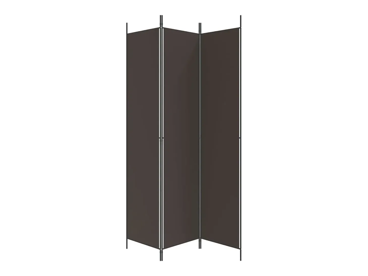 Mampara divisoria de 3 paneles Marrón 150x220 cm Tela