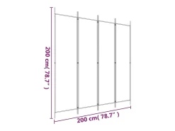 Mampara divisoria de 4 paneles Marrón 200x200 cm Tela