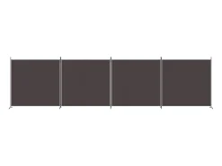 Mampara divisoria de 4 paneles Marrón 698x180 cm Tela