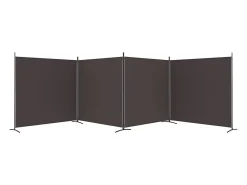 Mampara divisoria de 4 paneles Marrón 698x180 cm Tela