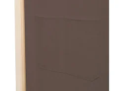 Mampara divisoria de 6 paneles Marrón 240 x 170 x 4 cm Tela