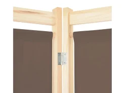 Mampara divisoria de 6 paneles Marrón 240 x 170 x 4 cm Tela