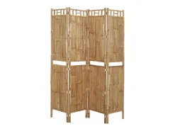 Mampara divisoria de bambú de 4 paneles 160x180 cm