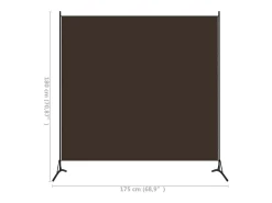 Mampara divisoria marrón de tela 175x180 cm