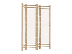 Mampara plegable 4 paneles 160 cm Bambú y lona