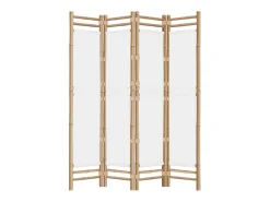 Mampara plegable 4 paneles 160 cm Bambú y lona