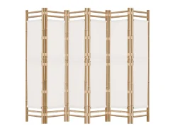 Mampara plegable 6 paneles 240 cm Bambú y lona