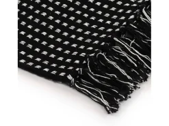 Manta a cuadros de algodón negro 160x210 cm ES627783