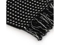 Manta a cuadros de algodón negro 125x150 cm ES440354