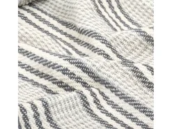 Manta a rayas de algodón gris y blanco 125x150 cm ES891306