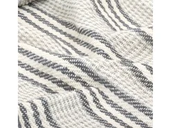 Manta a rayas de algodón gris y blanco 220x250 cm ES204592