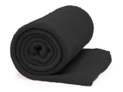Manta coral 100% poliéster negro 130x160 cm