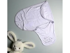 Manta de Envoltura para Bebé de Fibra de Bambú Blanco 26,4 cm