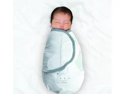 Manta de Envoltura para Bebé de Fibra de Bambú Blanco 26,4 cm
