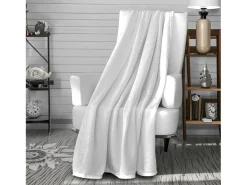Manta de franela 180x220 cm blanco CALIN, por Soleil d'Ocre