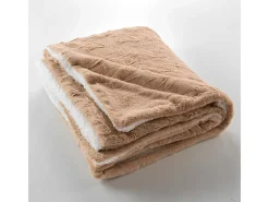 Manta de Imitación de Piel de Zorro "Foxy" 125x150cm Reversible Sherpa Confortable y Suave - Certificado Oeko-TEX