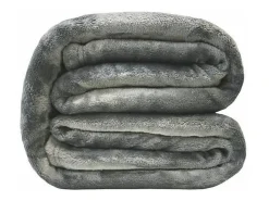 Manta de Microflanela Gris 220x240 cm en Microfibra de Poliéster