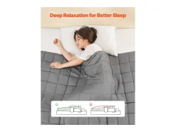 Manta Lastrada SucceBuy, Edredón Pesado 223,5 x 264 cm, 9,2 kg, con Perlas de Vidrio, Apto para Personas de 90-113 kg, para Aliviar la Ansiedad y el Estrés, Gris