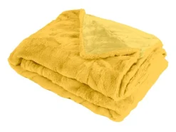 Manta plaid amarillo 130x170cm MINNOR - SACASA
