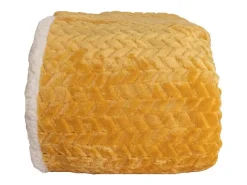 Manta plaid amarillo y blanco relieve espiga 180x220cm SHERVALD - SACASA