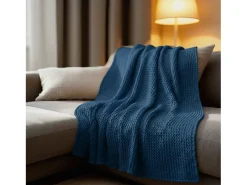 Manta plaid azul zafiro 130x170cm TRICOVA - SACASA