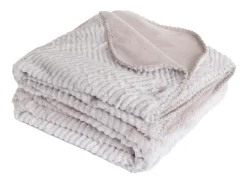 Manta plaid beige con relieve espiga 130x170cm ARYNDAL - SACASA