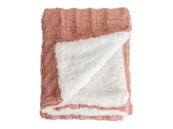 Manta plaid bitono rosa y blanco 180x220cm BERGIL - SACASA