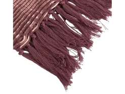 Manta plaid morado ciruela con flecos 130x170cm ANEVIK - SACASA
