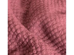 Manta plaid rosa frambuesa texturizado con flecos 180x220cm DENARLA - SACASA