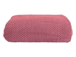 Manta plaid rosa frambuesa texturizado con flecos 180x220cm DENARLA - SACASA