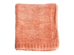Manta plaid rosa salmón 130x170cm SAVORA - SACASA