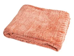 Manta plaid rosa salmón 130x170cm SAVORA - SACASA