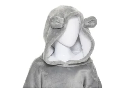 Manta Sudadera con Capucha Infantil Oso Gris 60x95 cm Suave y Cálida Atmosphera