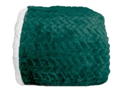 Manta verde oscuro y blanco relieve espiga 180x220cm SHERVALD - SACASA