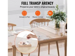 Mantel SucceBuy Tapete de Escritorio en PVC Transparente de 102 X 152 CM, Grosor de 0.15CM