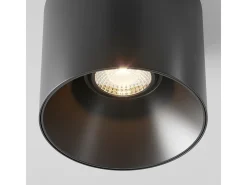 Maytoni Alfa LED Downlight de superficie regulable negro, 12,5 cm 3000 K